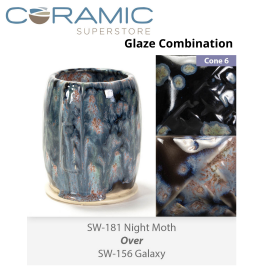 Night Moth SW181 over Galaxy SW156 Stoneware Combination Night Moth SW181 over Galaxy SW156 Stoneware Combination